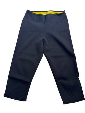 Nylon + SCR Workout Exercise Pants Black With Zippered Hem & Stretch Fabric XL